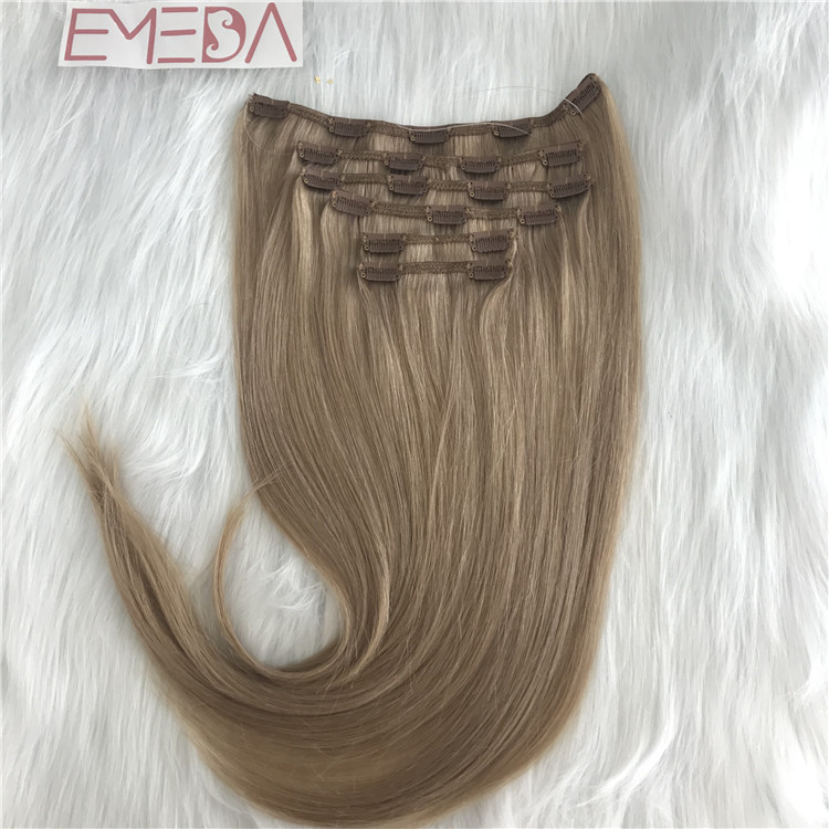 Best quality China double drawn clip in hair extension factory YJ287